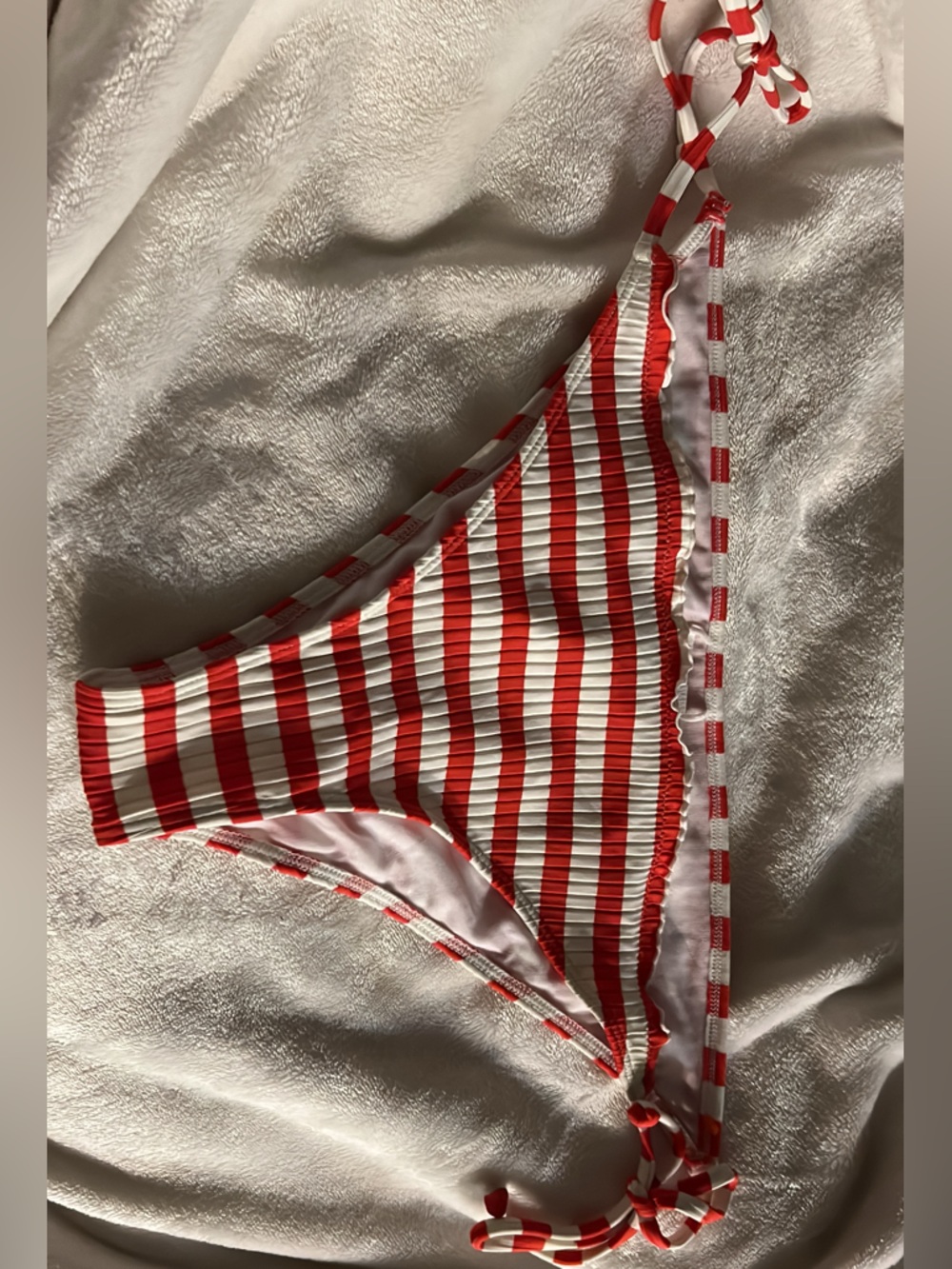 Roxy Pink and White Swim Top with Orange Trim